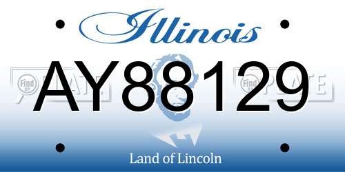 AY88129 Illinois License Plate