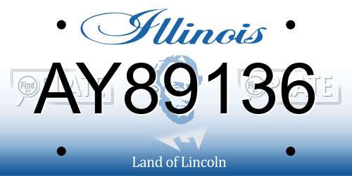 AY89136 Illinois License Plate