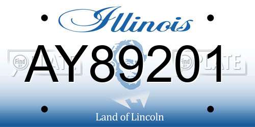AY89201 Illinois License Plate