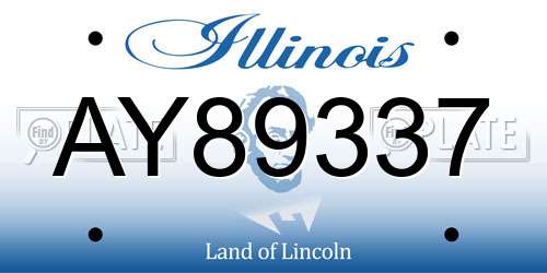 AY89337 Illinois License Plate