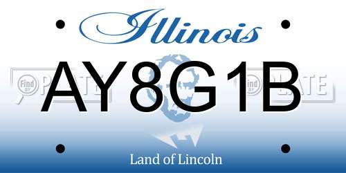 AY8G1B Illinois License Plate
