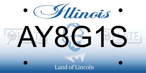 AY8G1S Illinois License Plate