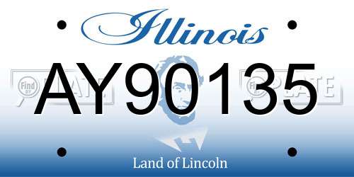 AY90135 Illinois License Plate
