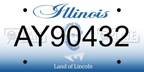 AY90432 Illinois License Plate