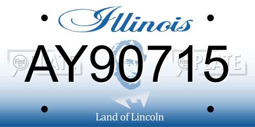 AY90715 Illinois License Plate