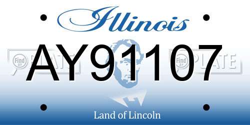 AY91107 Illinois License Plate