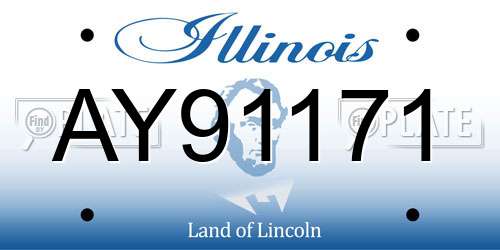 AY91171 Illinois License Plate