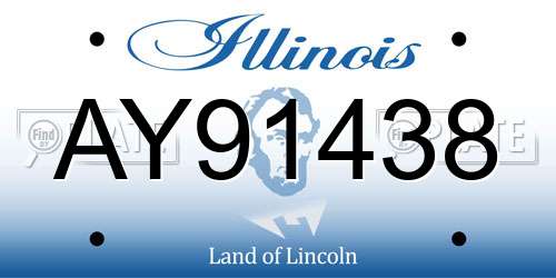 AY91438 Illinois License Plate