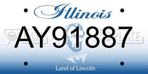 AY91887 Illinois License Plate