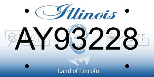 AY93228 Illinois License Plate