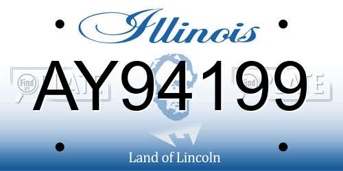 AY94199 Illinois License Plate