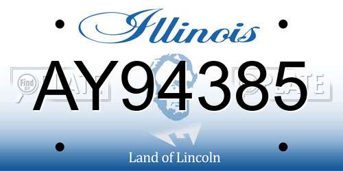 AY94385 Illinois License Plate