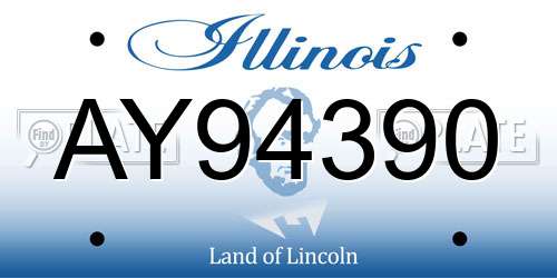 AY94390 Illinois License Plate