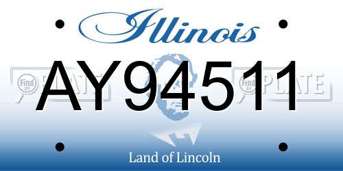 AY94511 Illinois License Plate