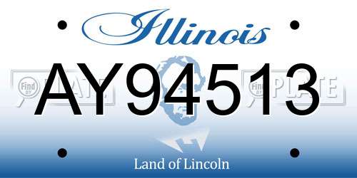 AY94513 Illinois License Plate