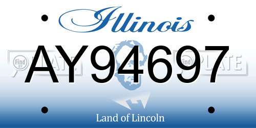 AY94697 Illinois License Plate
