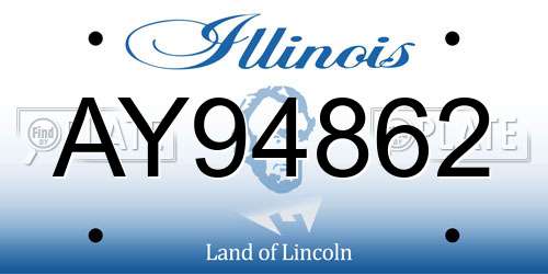 AY94862 Illinois License Plate