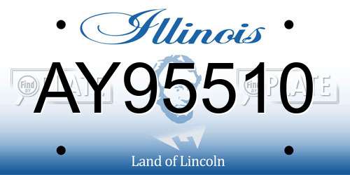 AY95510 Illinois License Plate