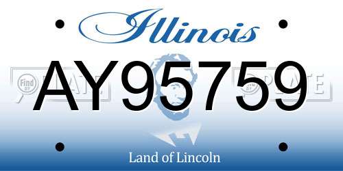 AY95759 Illinois License Plate