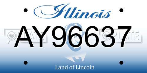 AY96637 Illinois License Plate
