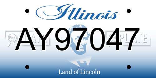 AY97047 Illinois License Plate