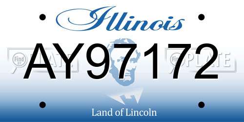AY97172 Illinois License Plate