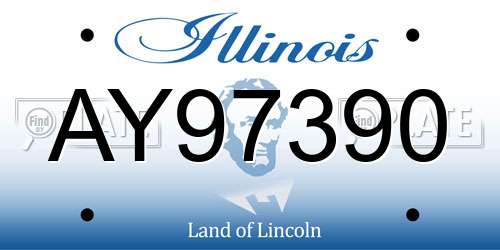 AY97390 Illinois License Plate