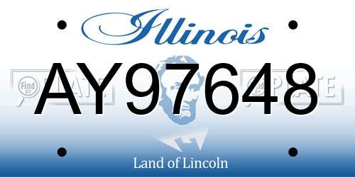 AY97648 Illinois License Plate