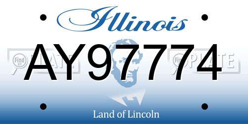 AY97774 Illinois License Plate
