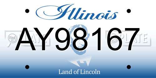 AY98167 Illinois License Plate