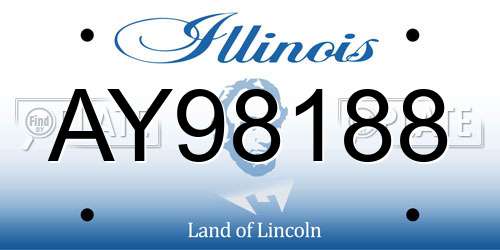 AY98188 Illinois License Plate