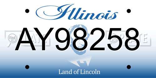 AY98258 Illinois License Plate