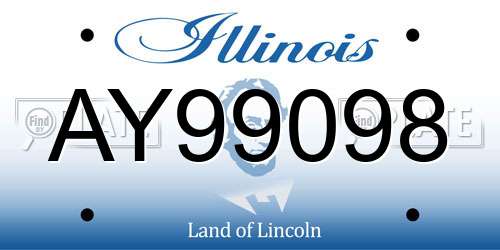 AY99098 Illinois License Plate