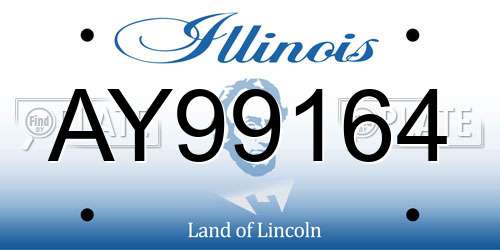 AY99164 Illinois License Plate