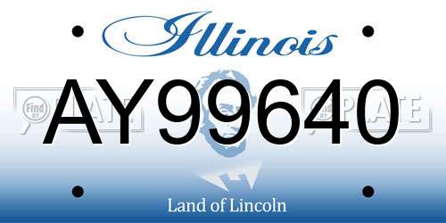 AY99640 Illinois License Plate