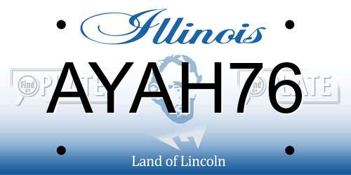 AYAH76 Illinois License Plate