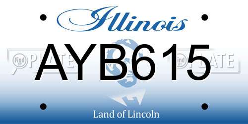 AYB615 Illinois License Plate