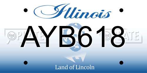AYB618 Illinois License Plate