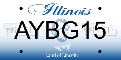 AYBG15 Illinois License Plate