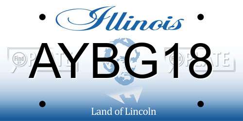 AYBG18 Illinois License Plate