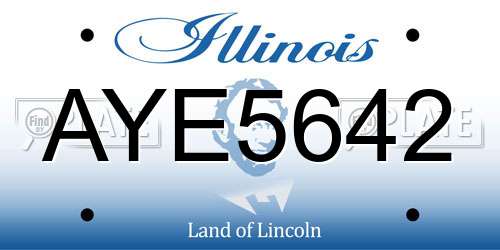AYE5642 Illinois License Plate