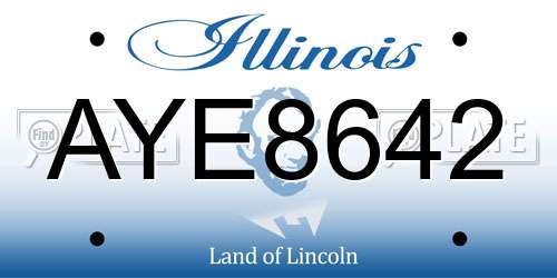 AYE8642 Illinois License Plate