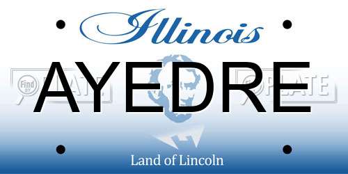 AYEDRE Illinois License Plate