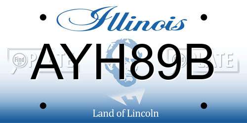 AYH89B Illinois License Plate