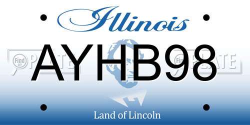 AYHB98 Illinois License Plate