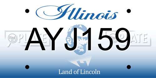 AYJ159 Illinois License Plate