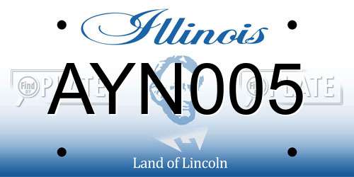 AYN005 Illinois License Plate