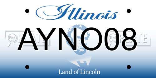 AYNO08 Illinois License Plate