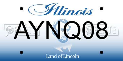 AYNQ08 Illinois License Plate