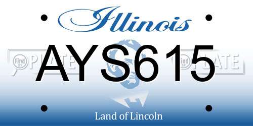 AYS615 Illinois License Plate